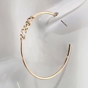 Kleinfeld Gold Tone XOXO Hugs & Kisses Hoop Earrings Bridal Wedding Love Gift